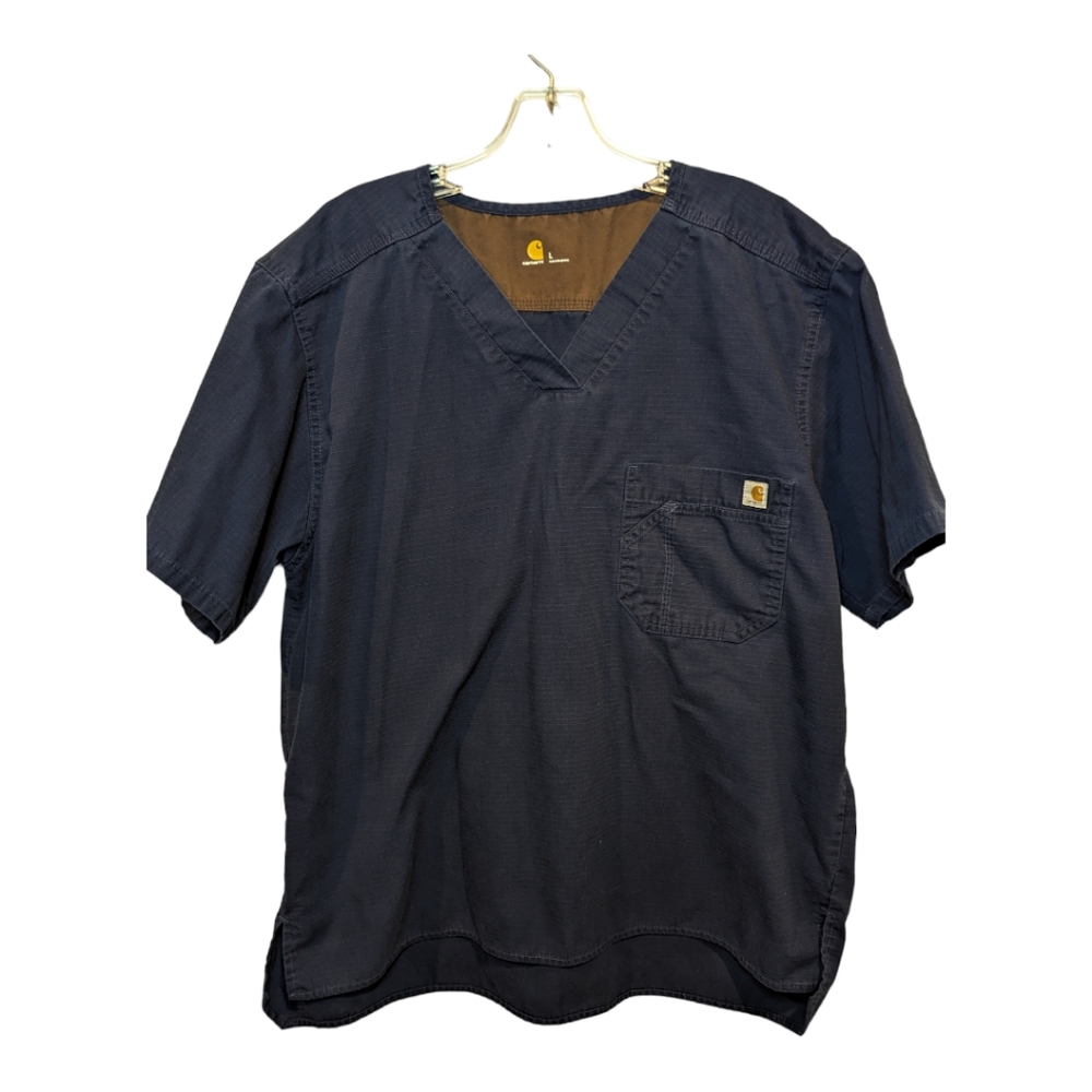 Carhartt blue scrubs shirt. Men's size large. Read details